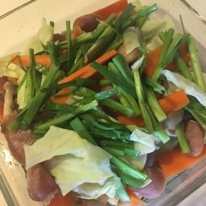 レンジdeチン ウインナーと野菜のコンソメ蒸し レシピ 作り方 By Jasminetea 楽天レシピ